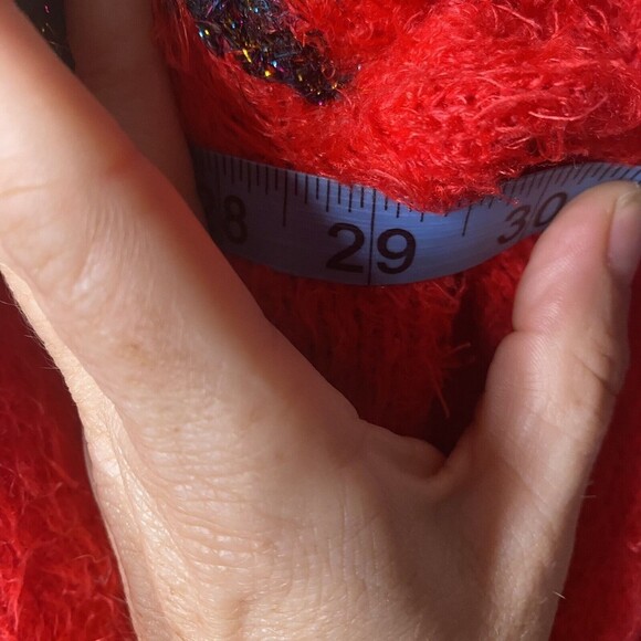 Holiday Time Jingle Bells Sweatshirt Sweater Sz XXL 20 Womens Red Ugly Fuzzy - Picture 6 of 7